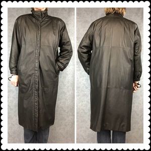 VTG Eddie Bauer 80s Black Leather Trench